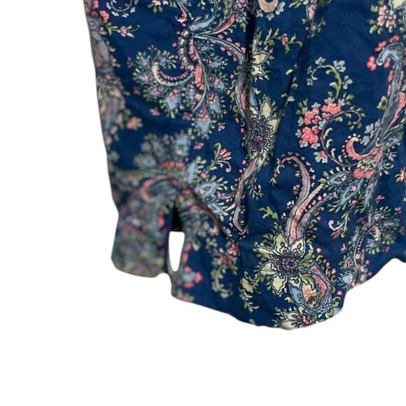 Lauren Ralph Lauren Sleep Shirt Womens XL Blue Paisley Black Label Sleepshirt - Picture 5 of 12